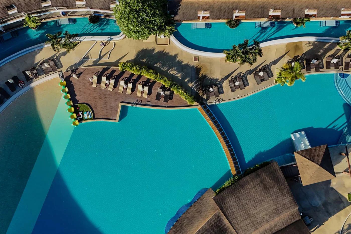 The pool complex from above